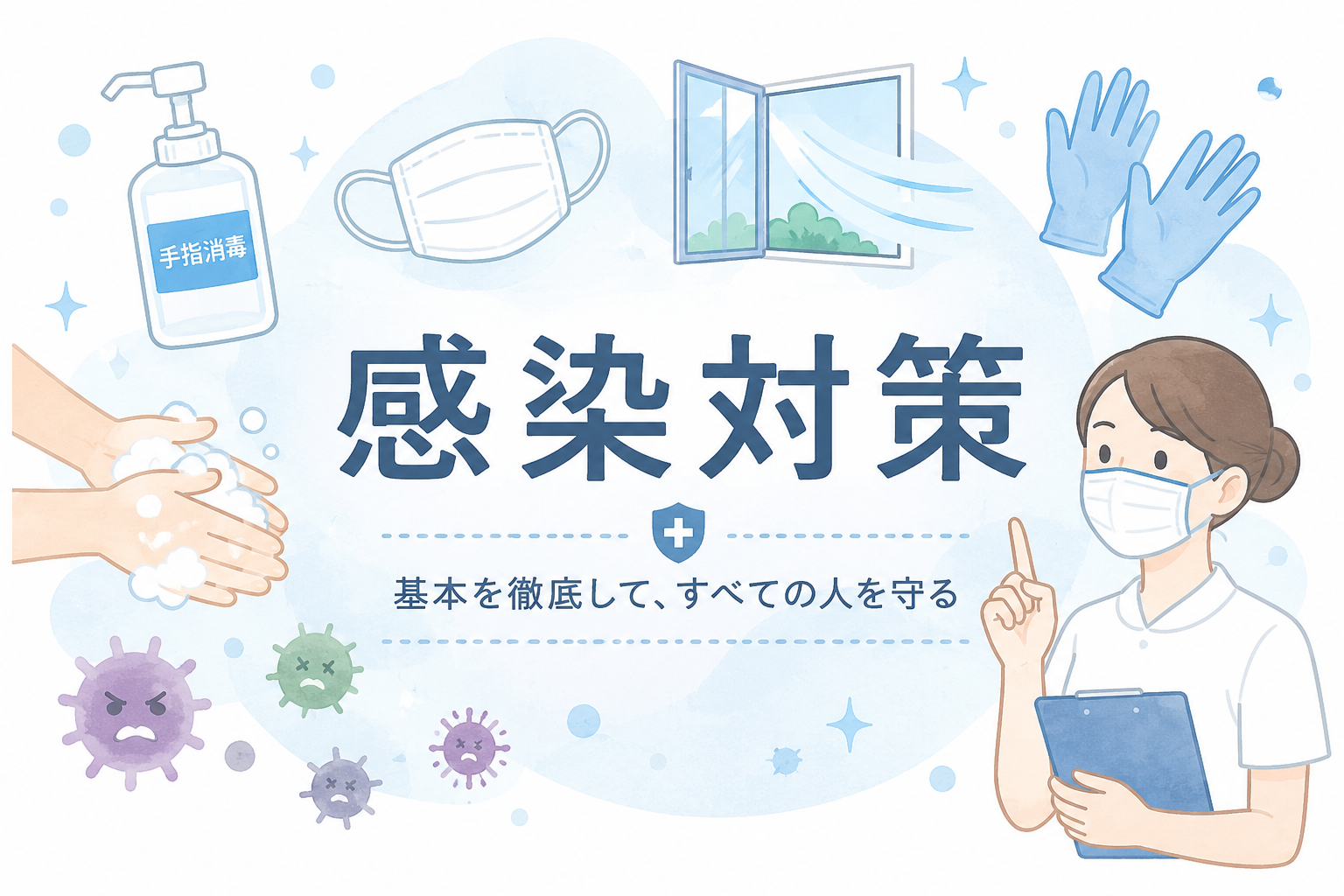 【国家試験対策】感染対策の基礎と実践ポイント｜標準予防策・PPE・感染経路をわかりやすく解説